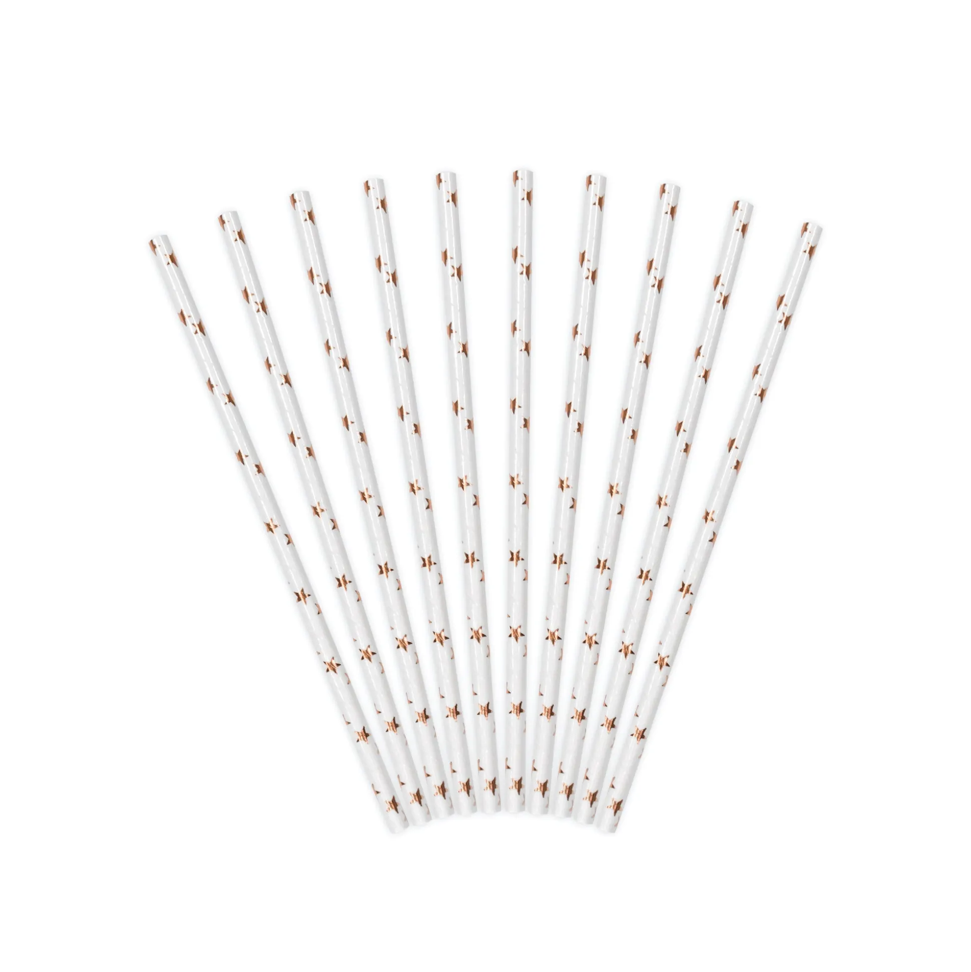 Rose Gold Star Paper Straws 10ct