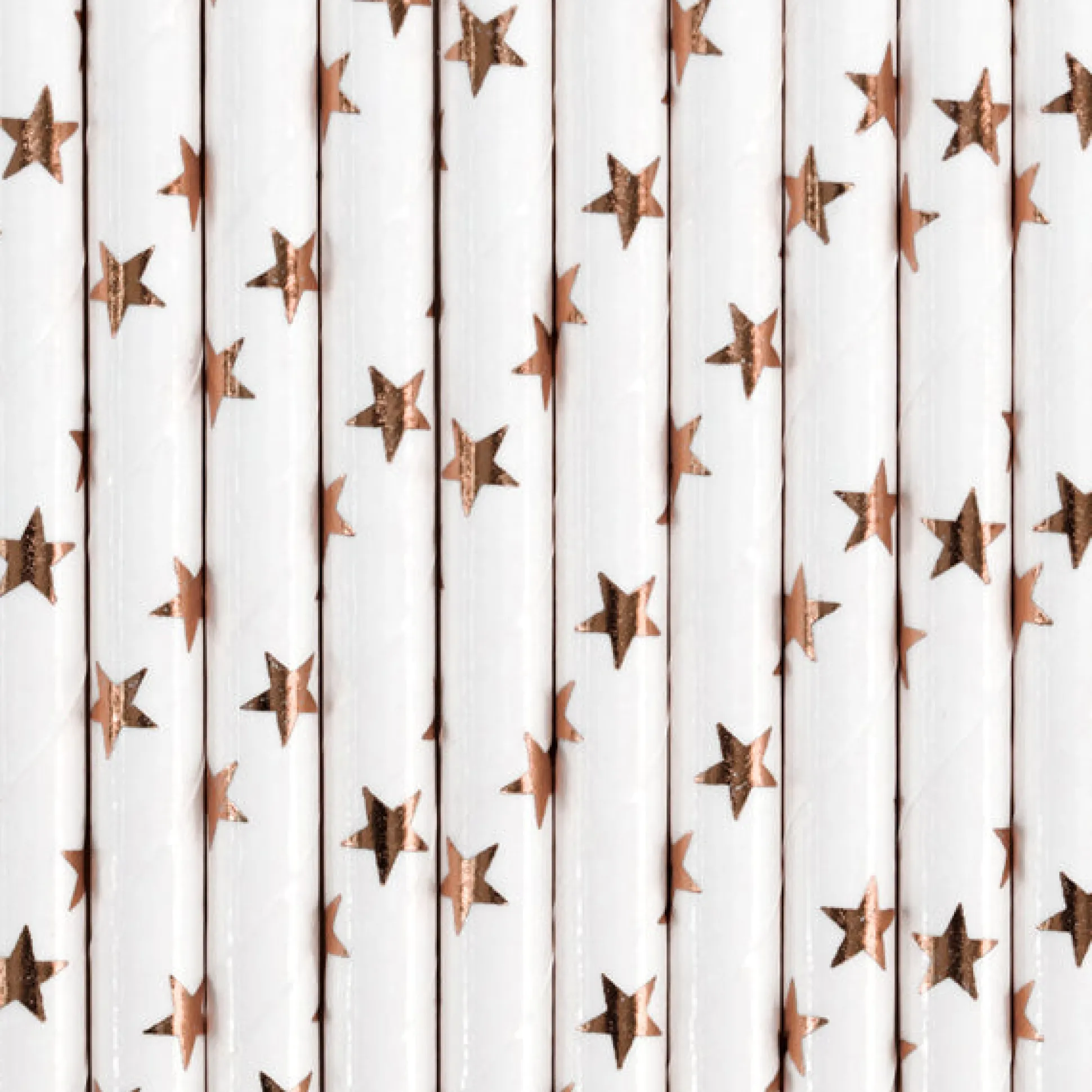 Rose Gold Star Paper Straws 10ct