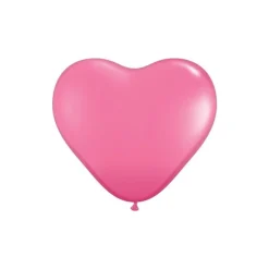 Rose Pink Heart Latex Balloons 6in – Pack of 12