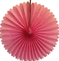 Rose Pink Tissue Paper Fan 13in