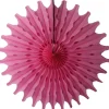 Rose Pink Tissue Paper Fan 18in