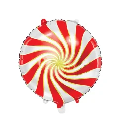 Round Candy Cane Foil Balloon 14in