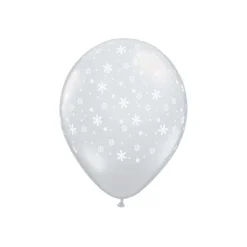 11" Round Snowflake Winter Balloon 6ct