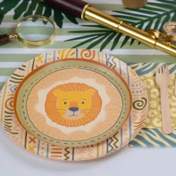 Safari Animal Faces Dessert Plates 8ct