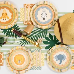 Safari Animal Faces Dessert Plates 8ct