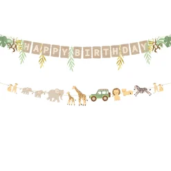 Safari Happy Birthday Banner Set 6ft
