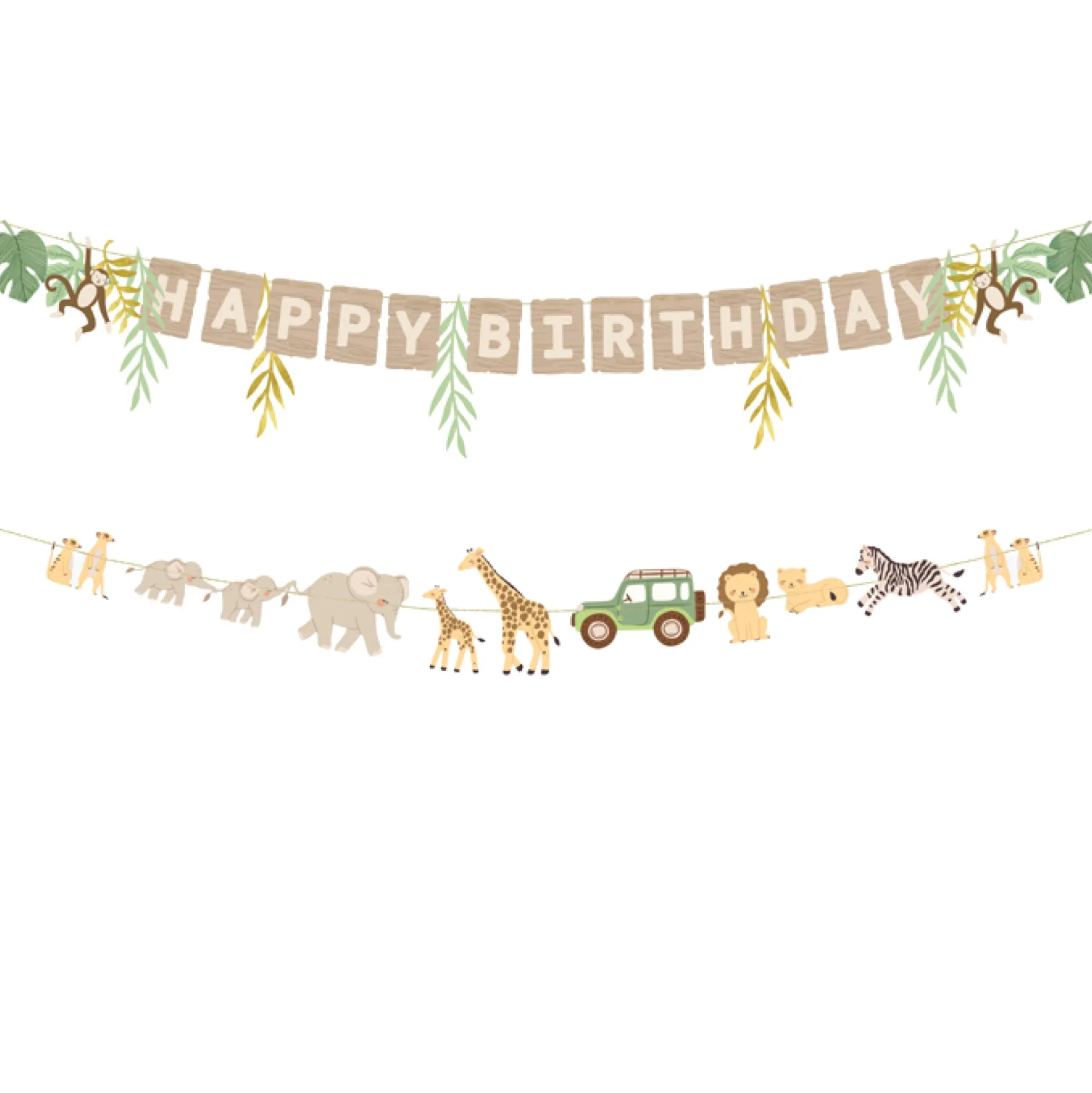 Safari Happy Birthday Banner Set 6ft
