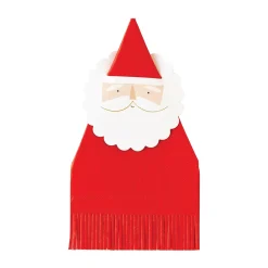 Santa Napkin Rings & Red Fringe Paper Guest Towels 18ct