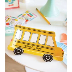 School Bus Shaped Dessert Plates 8ct