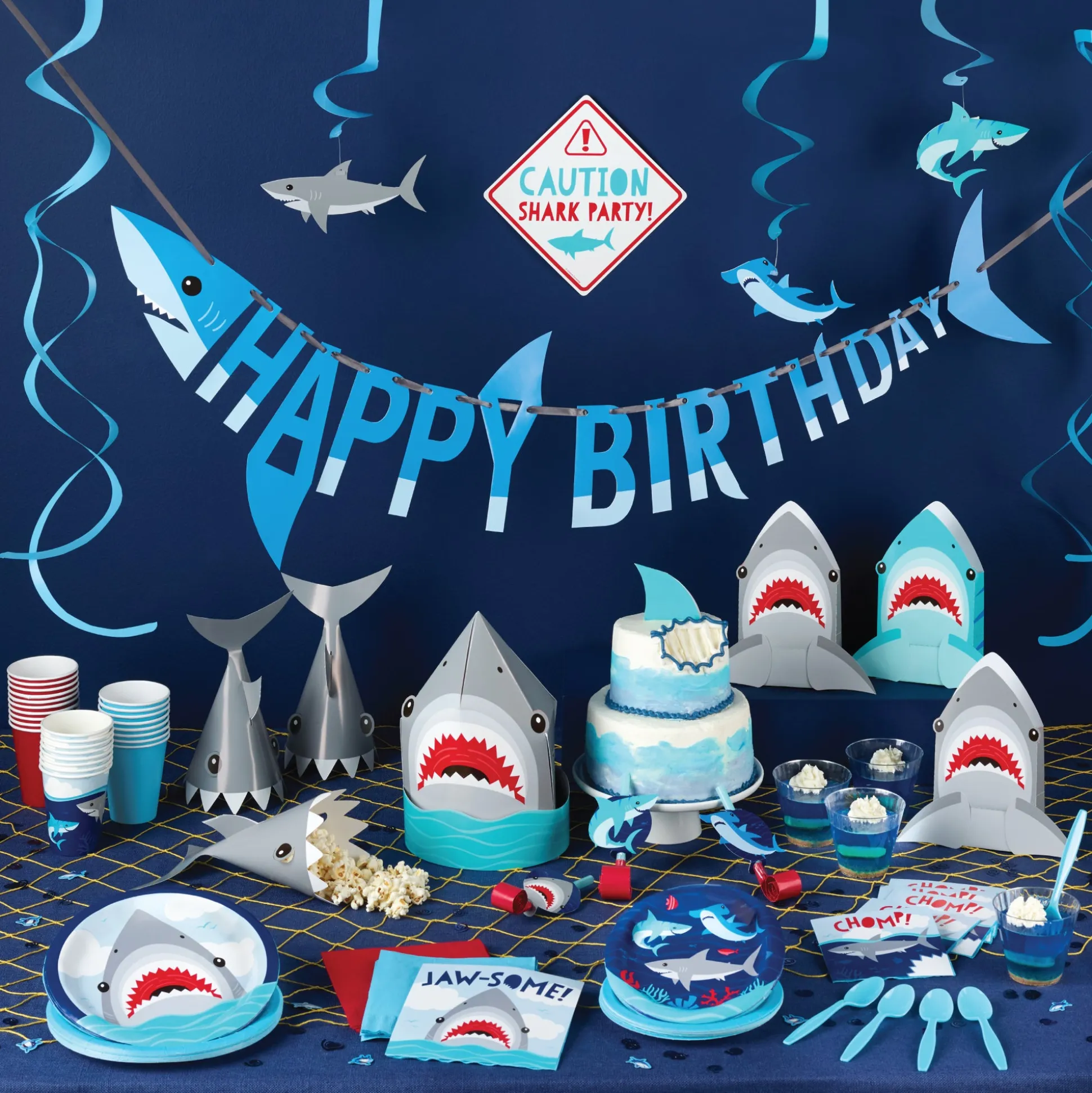 Shark Party Dessert Napkins 16ct