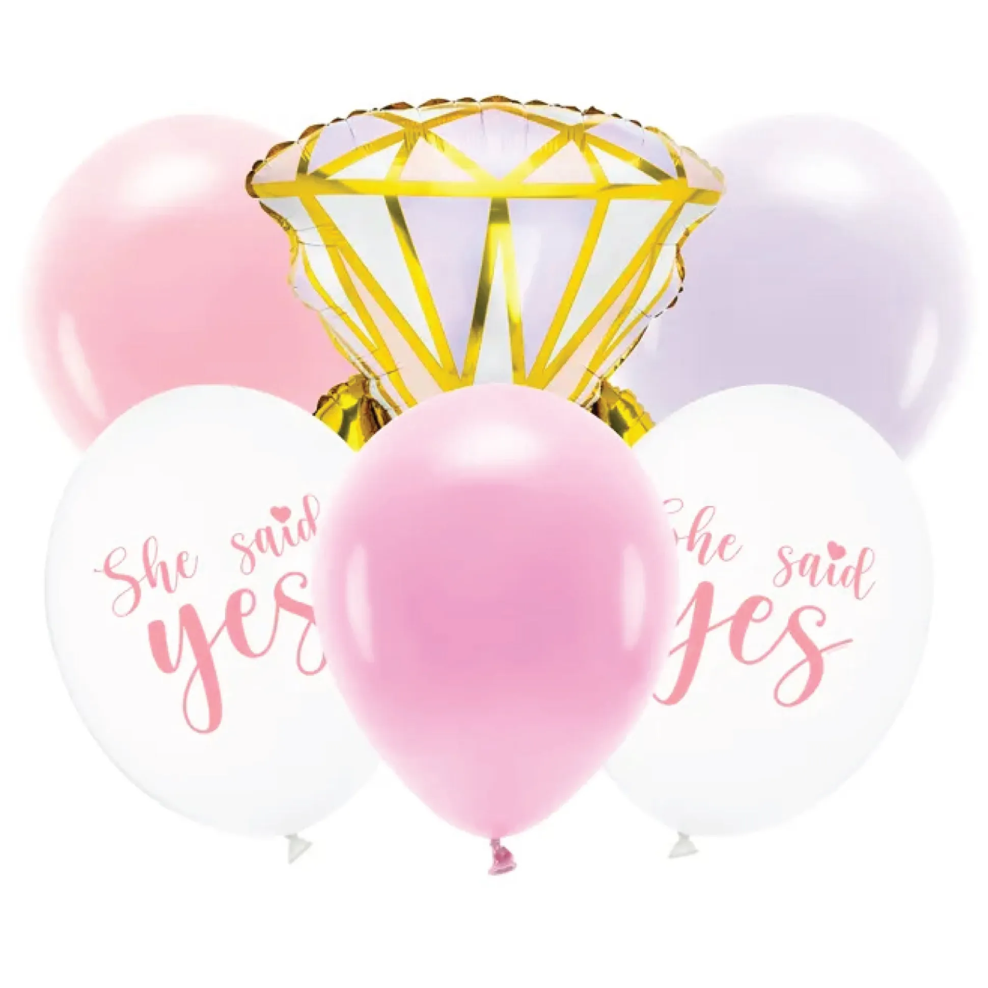 She Said Yes Engagement Party Balloon Bouquet 6pc