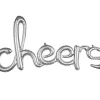 Silver Cheers Cursive Letter Balloon 40in