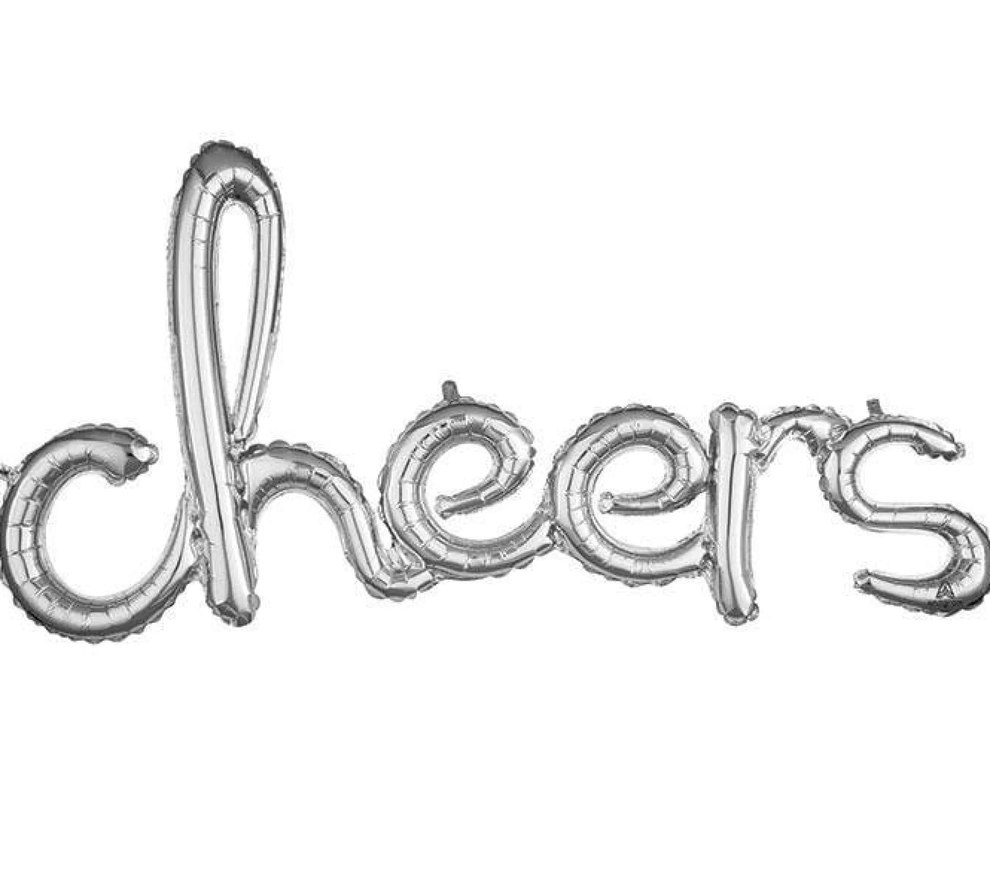 Silver Cheers Cursive Letter Balloon 40in