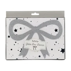 Silver Glitter Bow Banner 6ft