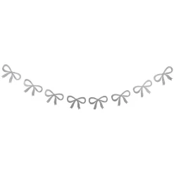 Silver Glitter Bow Banner 6ft