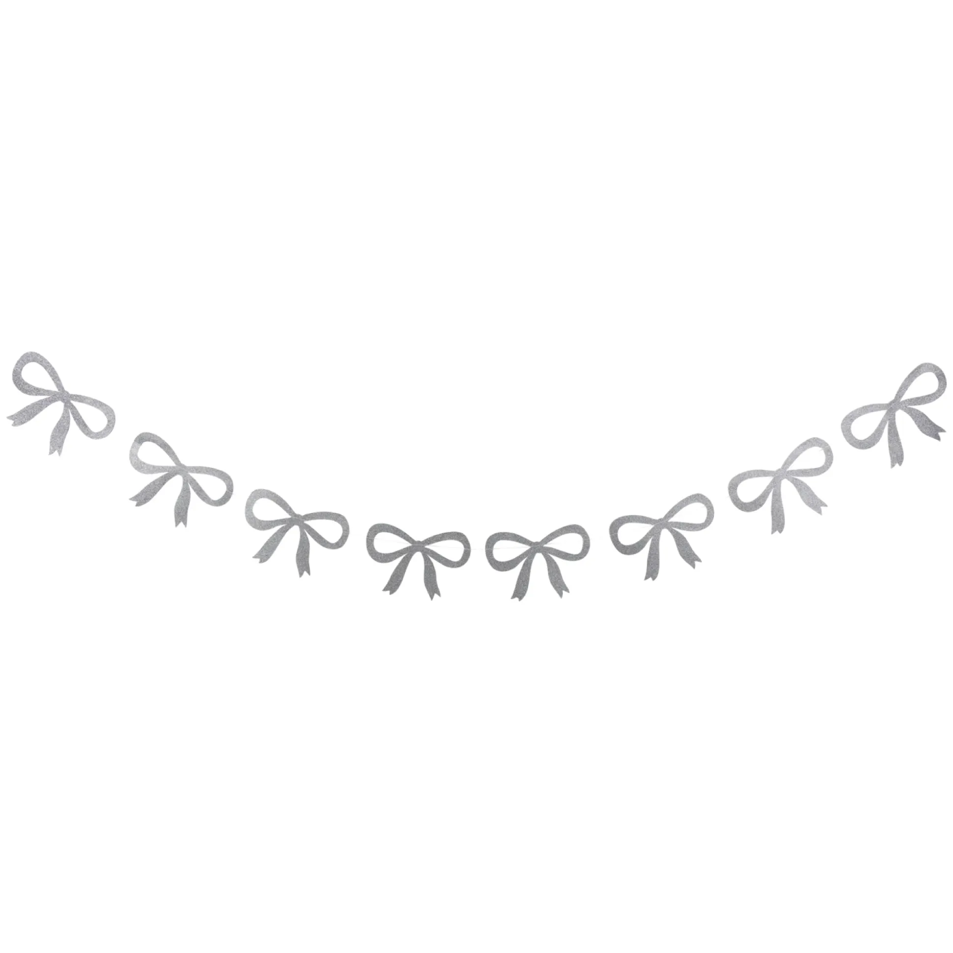 Silver Glitter Bow Banner 6ft