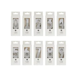 Silver Glitter Dipped Number Birthday Candle