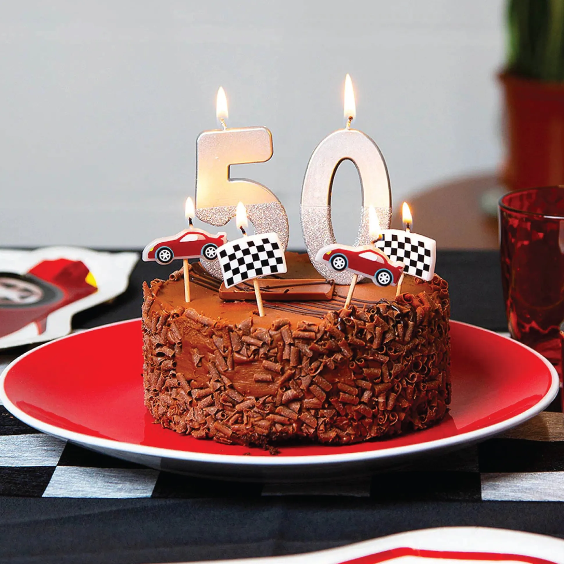 Silver Glitter Dipped Number Birthday Candle