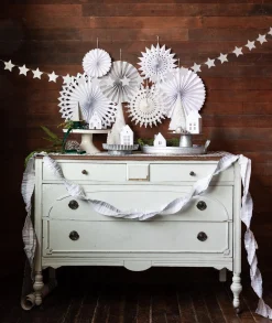 Silver Glitter Stars Garland 6ft