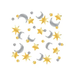Silver & Gold Star and Moon Confetti Pack