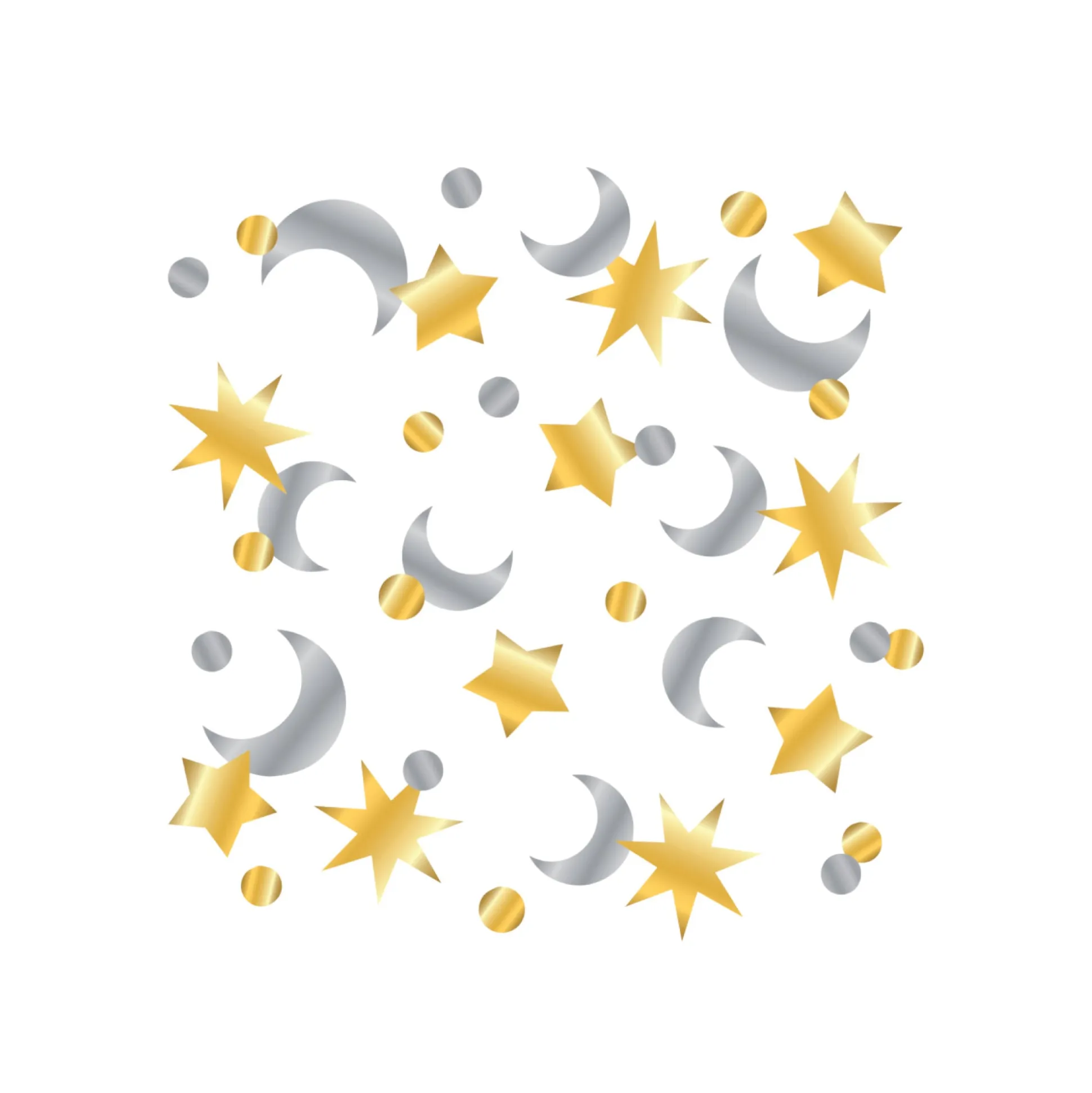 Silver & Gold Star and Moon Confetti Pack