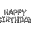 Silver Happy Birthday Balloon Phrase