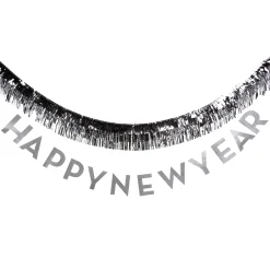 Silver Happy New Year Banner & Fringe Garland Set 8ft