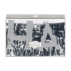 Silver Happy New Year Banner & Fringe Garland Set 8ft