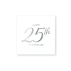 Silver Happy 25th Anniversary Dessert Napkins 20ct