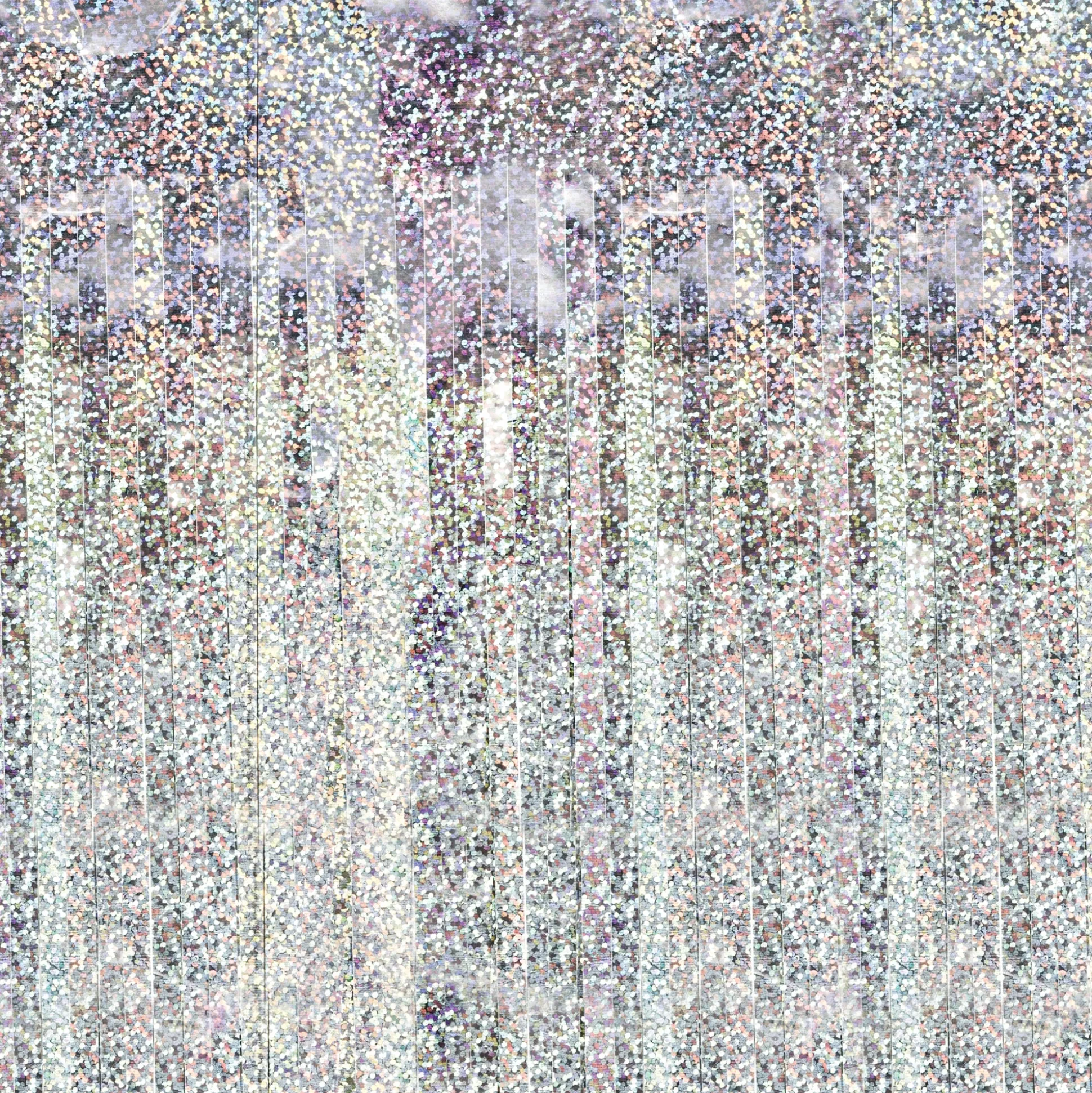 Silver Holographic Fringe Curtain Backdrop 3ft