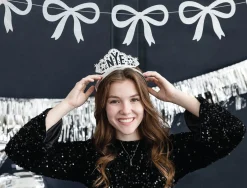 Silver NYE Crown Headband 6ct