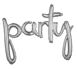 Silver Party Cursive Letter Balloon 39in