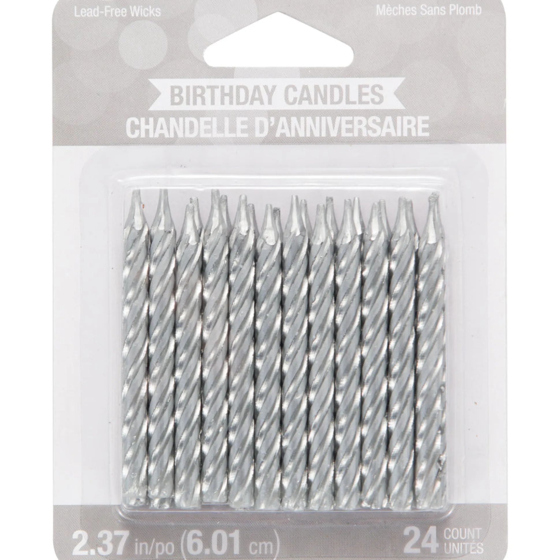 Silver Spiral Birthday Candles