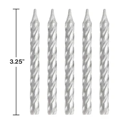 Silver Spiral Birthday Candles
