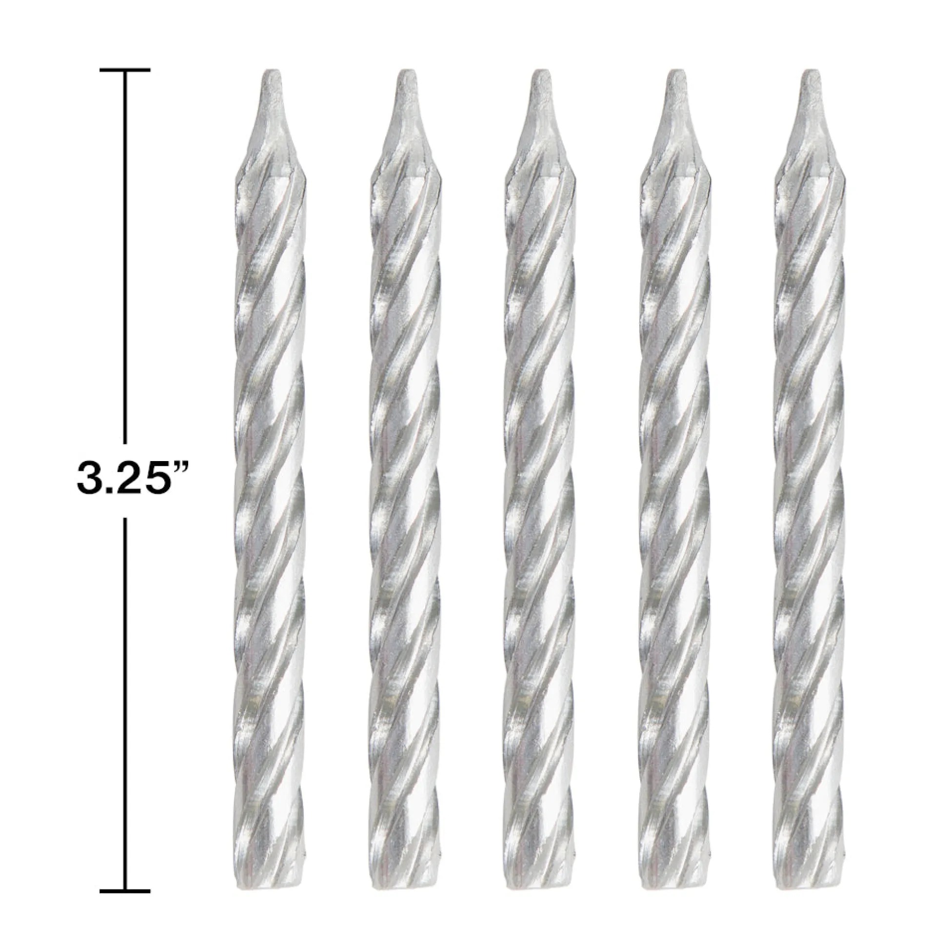 Silver Spiral Birthday Candles