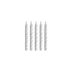 Silver Spiral Birthday Candles