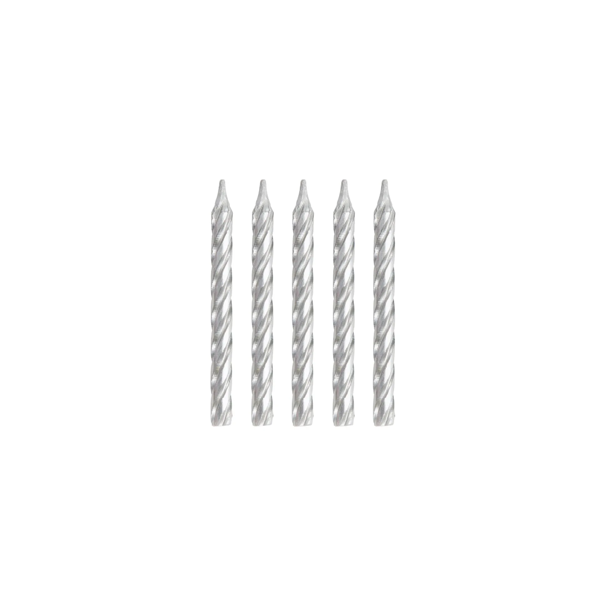 Silver Spiral Birthday Candles