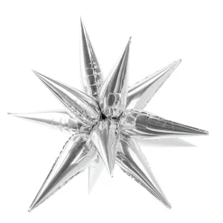 Silver Starburst Balloon 37in