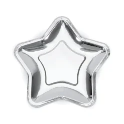 Silver Star Dessert Plates 6ct