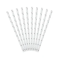 Silver Star Paper Straws 10ct