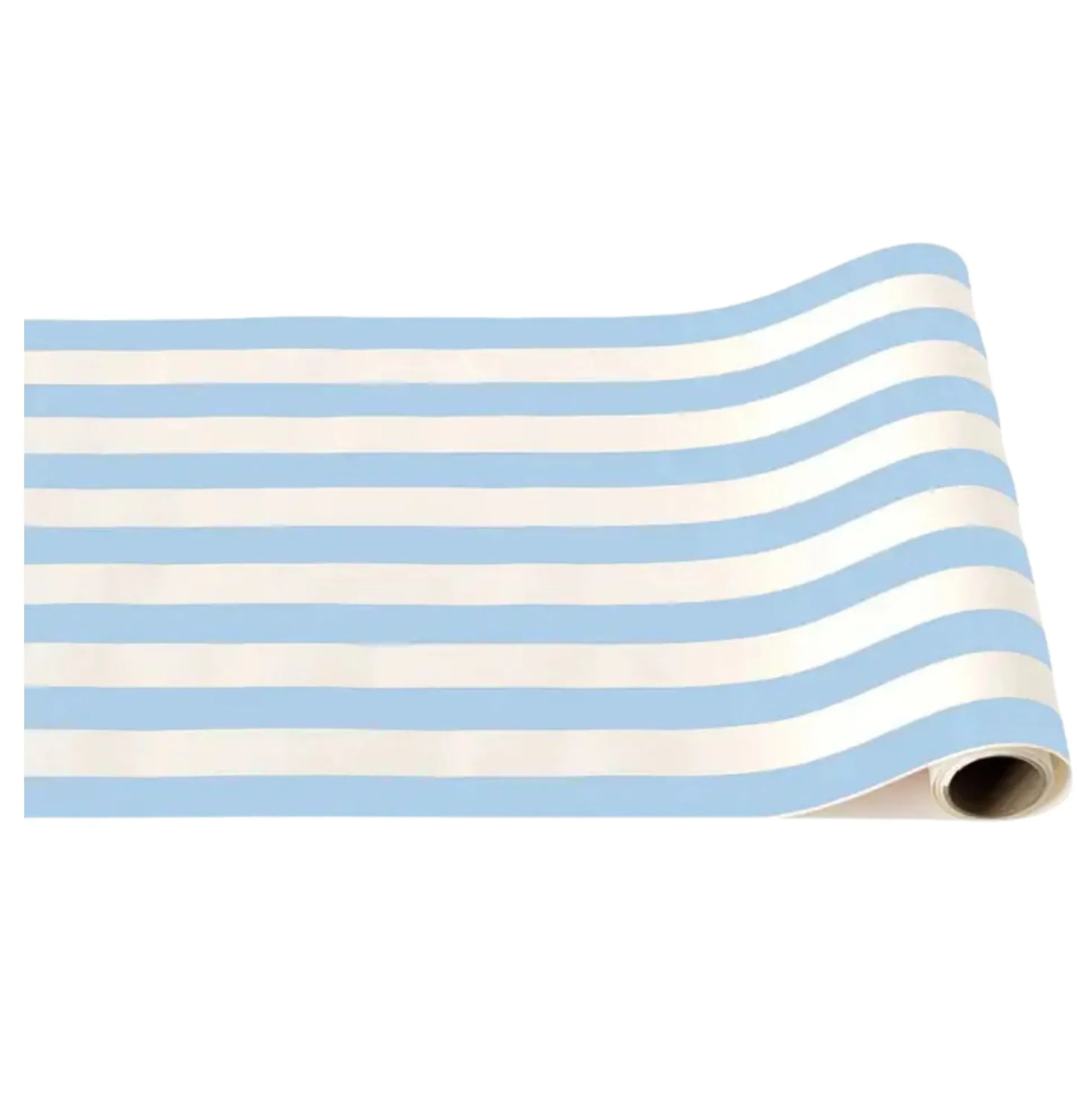 Sky Blue Cabana Stripe Table Runner 12.5ft