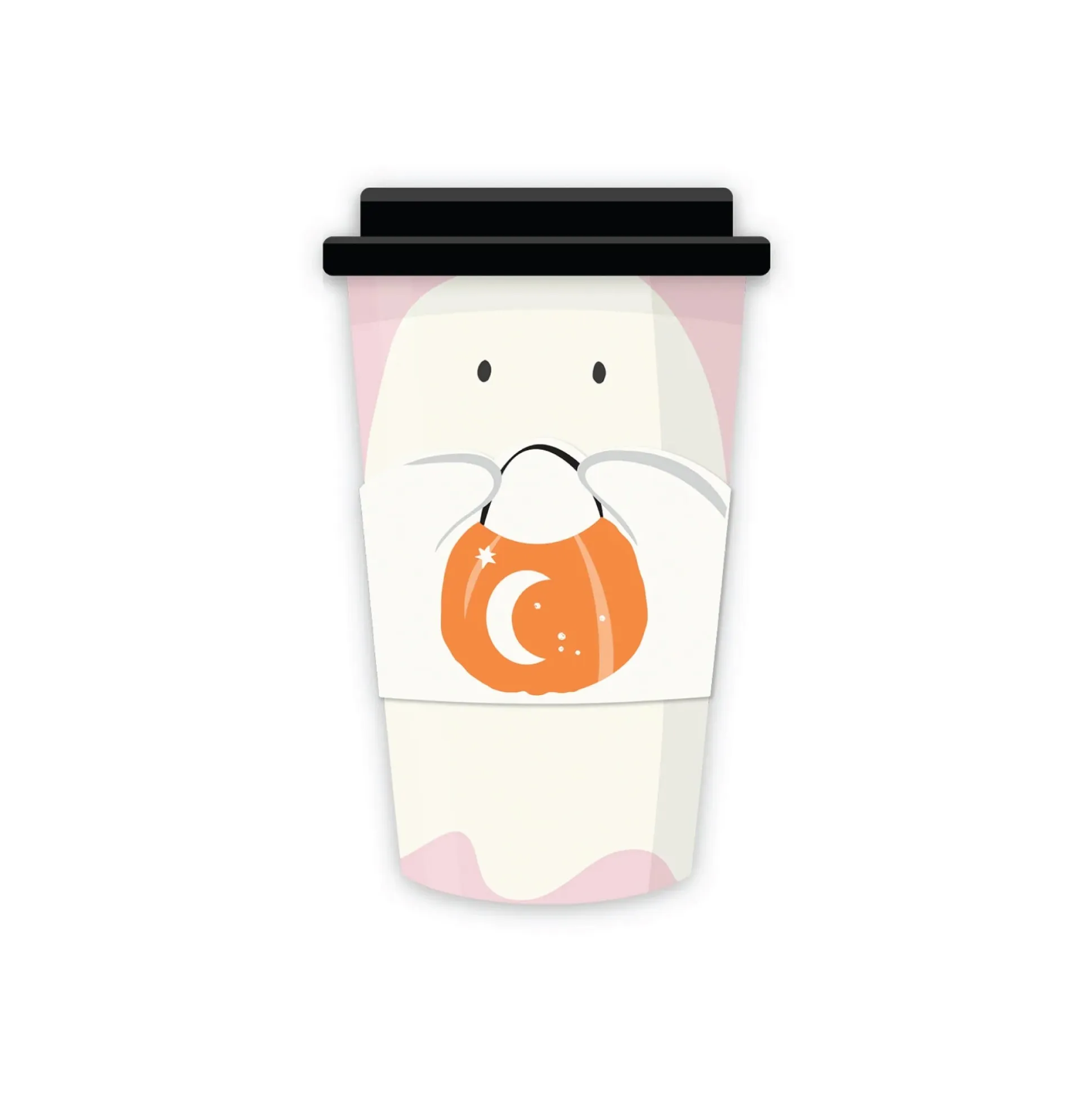 Spooky Cute Ghost Coffee Cups & Lids 8ct