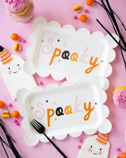 Spooky Halloween Rectangular Lunch Plates 8ct