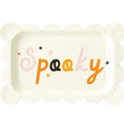 Spooky Halloween Rectangular Lunch Plates 8ct