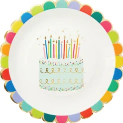 Sprinkle Birthday Scallop Dinner Plates 8ct