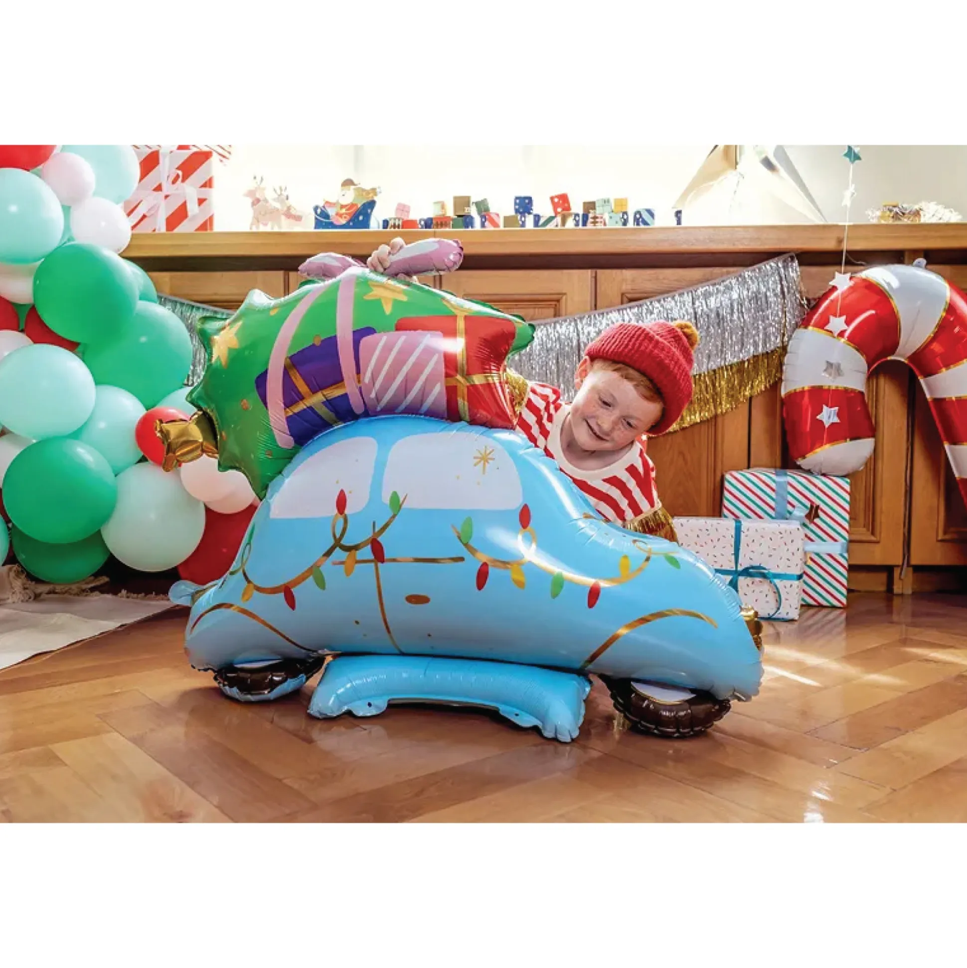 Standing Christmas Car Balloon 35in