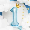 Standing Light Blue Number 1 Balloon 33in