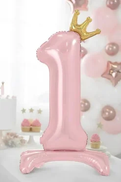 Standing Pink Princess Number 1 Balloon 33in