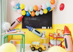 Standing School Bus Foil Balloon 26in