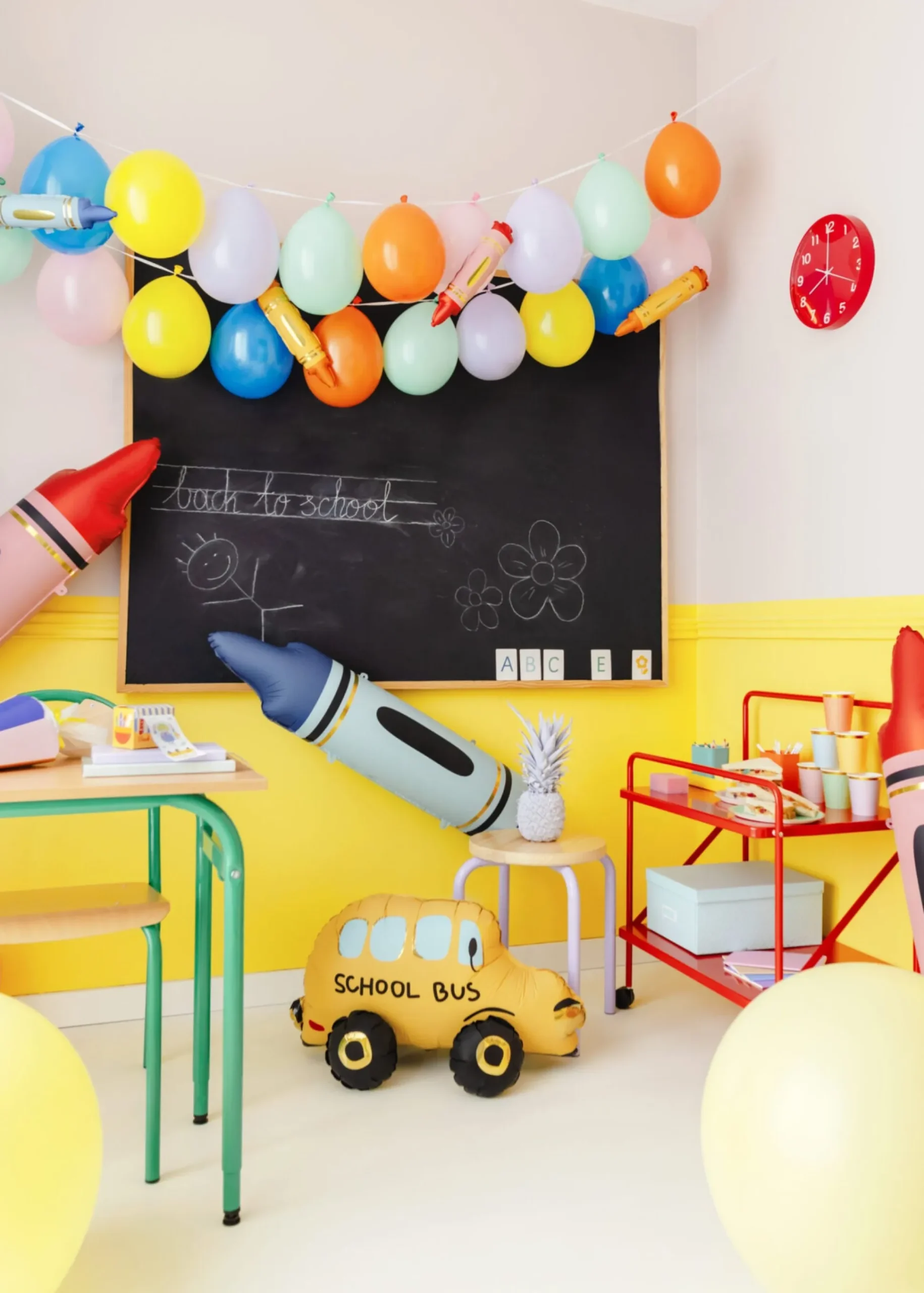 Standing School Bus Foil Balloon 26in